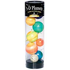 3-D Planets in a Tube (9 planets) - Glow in the Dark by University Games