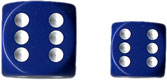 Dice - Opaque: 12mm D6 Blue with White (Set of 36) by Chessex Manufacturing