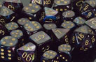 Dice - Lustrous: 12mm D6 Shadow with Gold (Set of 36) by Chessex Manufacturing