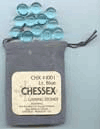 Glass Stones - Light Blue (Approximately 40 with grey velour bag) by Chessex Manufacturing