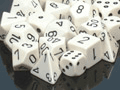 Dice - Opaque: Poly Set White With Black (Set of 7) by Chessex Manufacturing