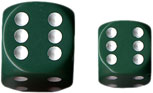Dice - Opaque: 12mm D6 Green with White (Set of 36) by Chessex Manufacturing