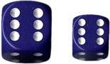 Dice - Opaque: 16mm D6 Purple with White (Set of 12) by Chessex Manufacturing