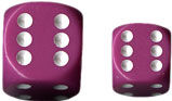 Dice - Opaque: 12mm D6 Light Purple with White (set of 36) by Chessex Manufacturing