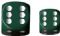 Dice - Opaque: 16mm D6 Green with White (Set of 12) by Chessex Manufacturing 