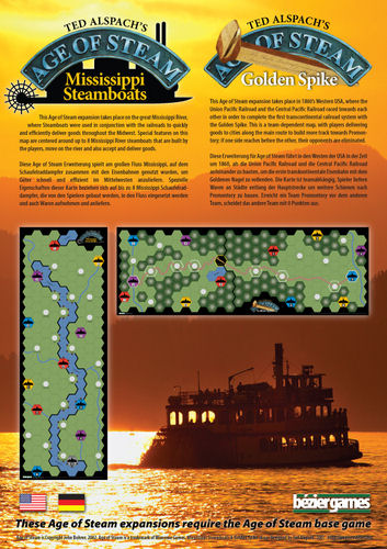 Age of Steam Expansion - Mississippi Steamboats / Golden Spike by Bezier Games
