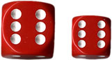 Dice - Opaque: 16mm D6 Red with White (Set of 12) by Chessex Manufacturing 