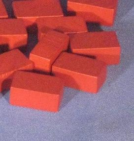 10 Brick/Clay Token Set (10 Wooden Tokens) by Mayday Games