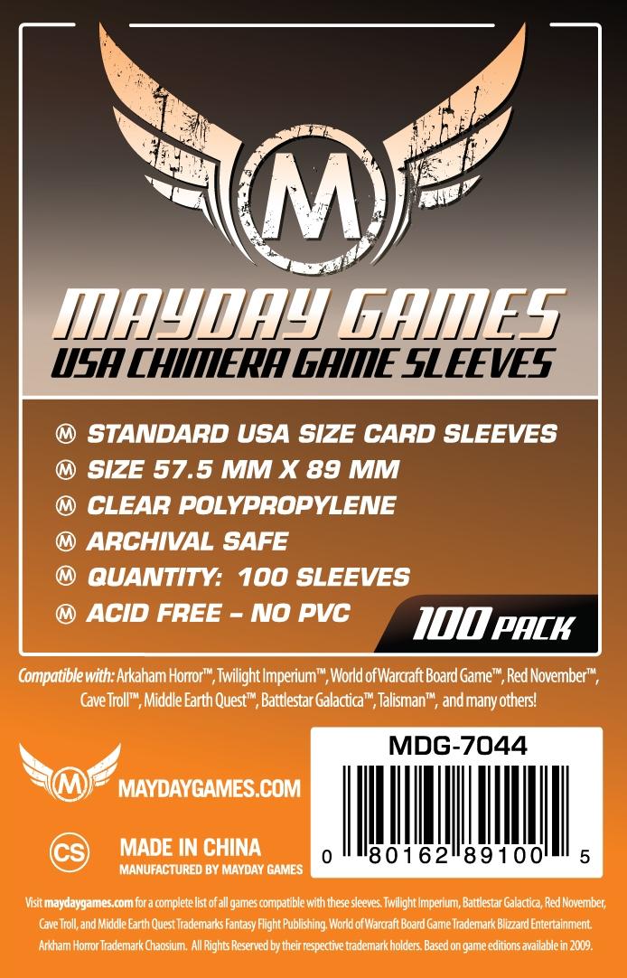 USA Chimera Game Sleeves (100) 57.5 X 89 MM by Mayday Games