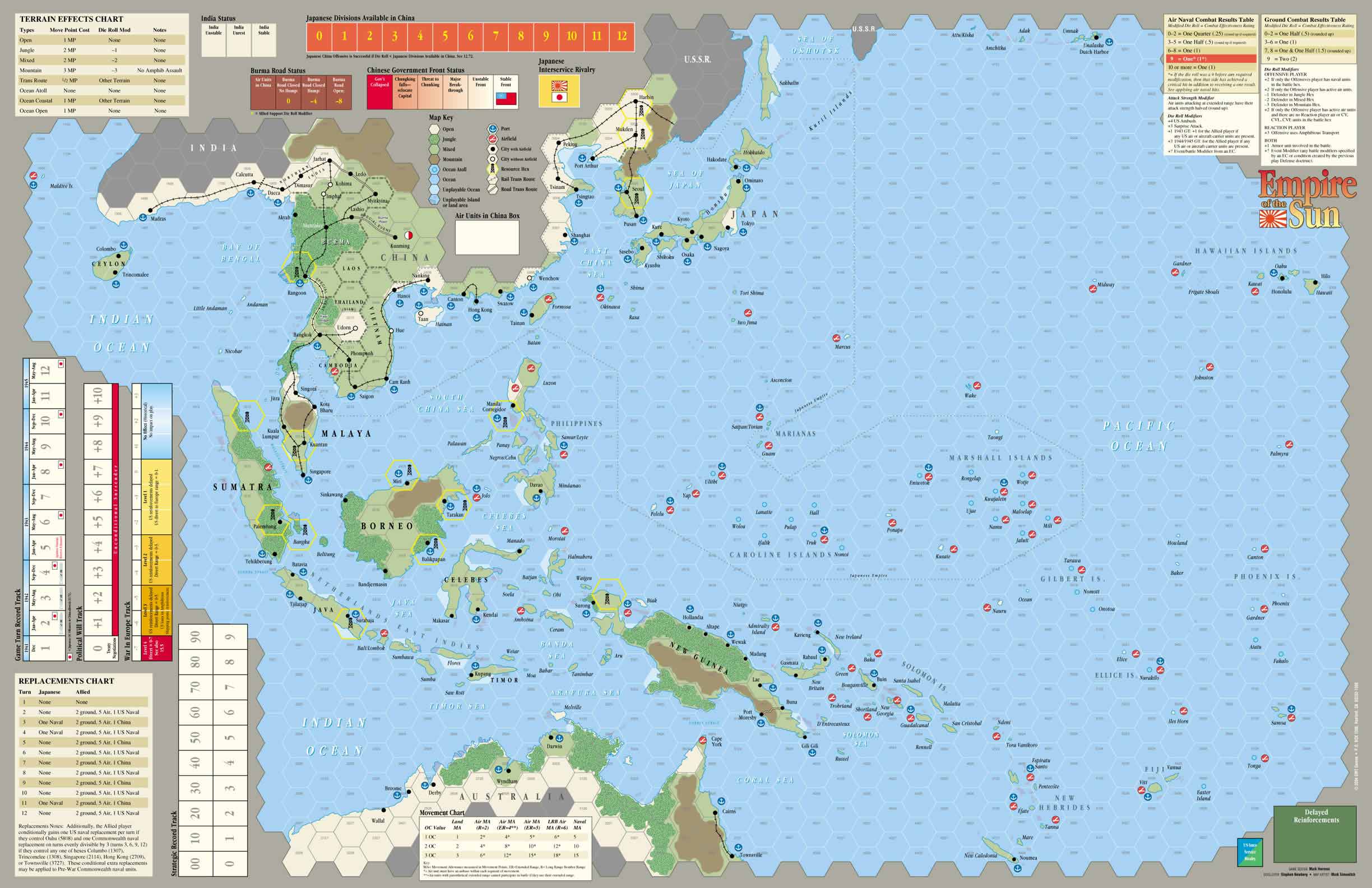 Empire of the Sun Mounted Map by GMT Games