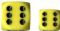 Dice - Opaque: 16mm D6 Yellow with Black (Set of 12) by Chessex Manufacturing 